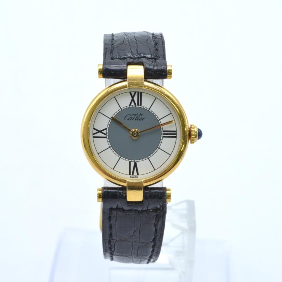 CARTIER カルティエ マストヴァンドーム ヴェルメイユ GP/革 クォーツ
