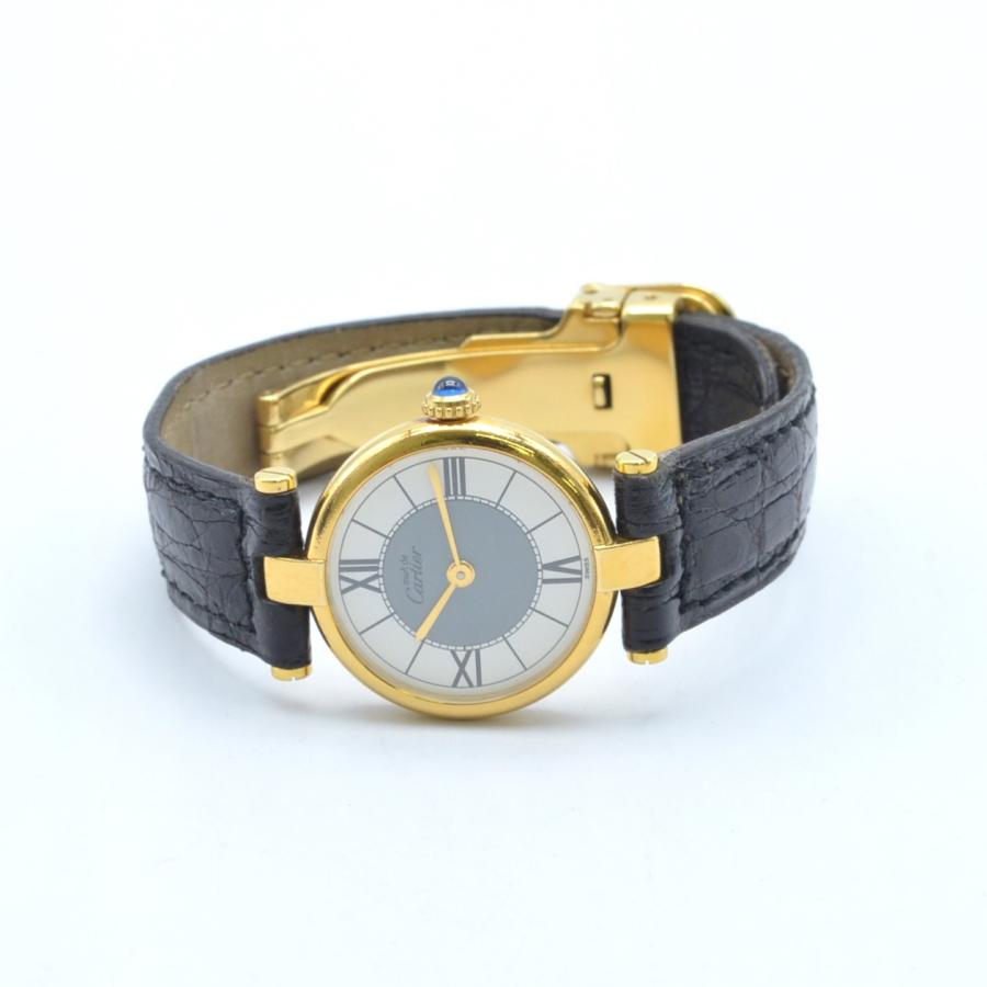 CARTIER カルティエ マストヴァンドーム ヴェルメイユ GP/革 クォーツ