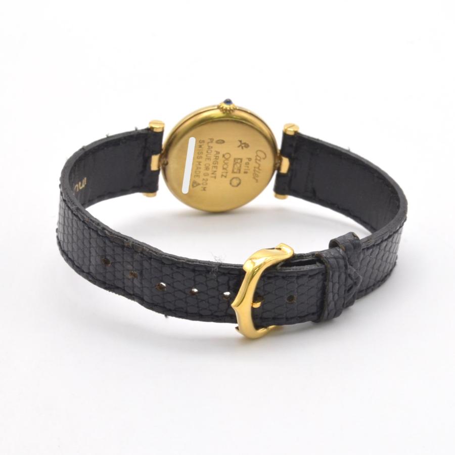 CARTIER カルティエ マストヴァンドーム GP/革 クォーツ ブラック文字