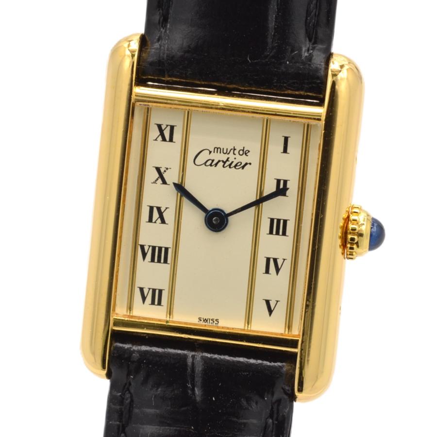CARTIER カルティエ マストタンク ヴェルメイユ レディース腕時計