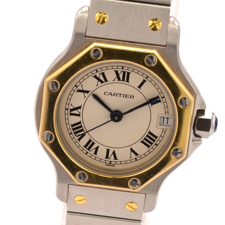 CARTIER カルティエ サントスオクタゴン クォーツ レディース腕時計 SS