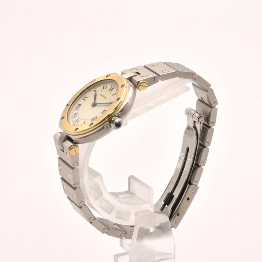 CARTIER カルティエ サントス ラウンド クロノリフレックス 腕時計 K18YG 革 ダイヤモンド レディース [中古] Cartier - CARTIER カルティエ サントス ラウンド クロノリフレックス