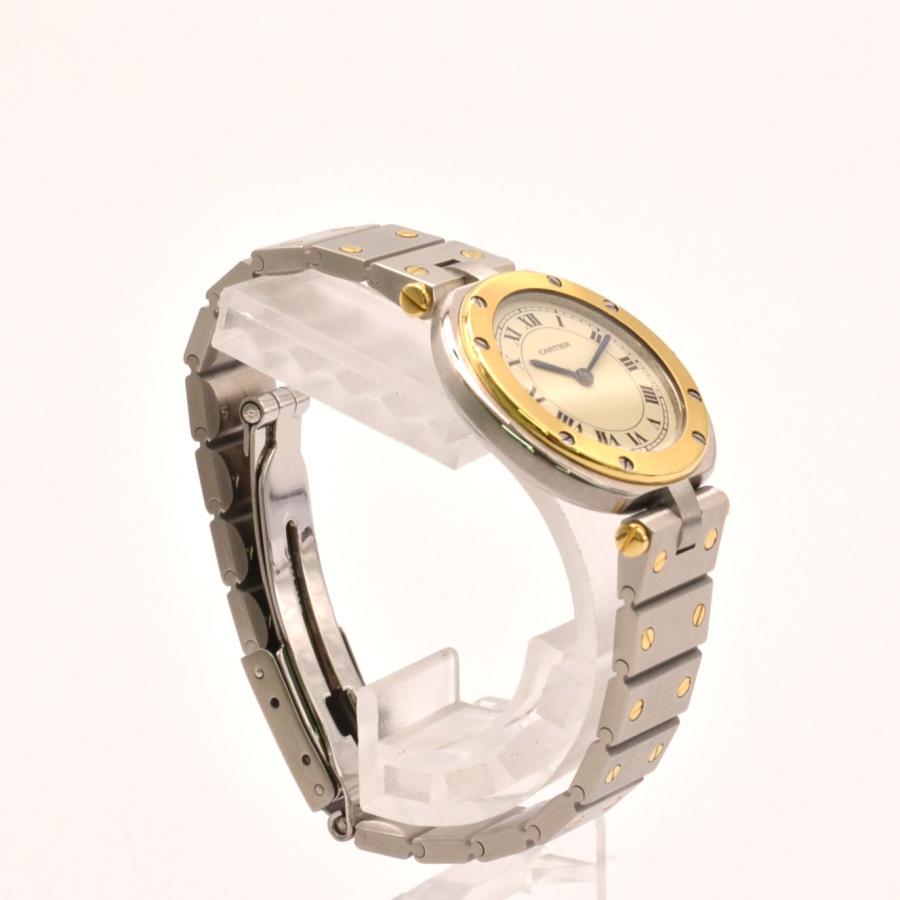 CARTIER カルティエ サントス ラウンド クォーツ レディース腕時計 SS