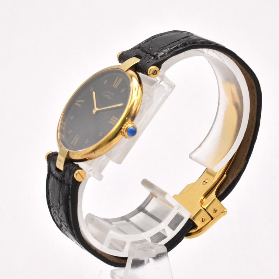 CARTIER カルティエ マスト ヴァンドーム GP/革 クォーツ ブラック文字