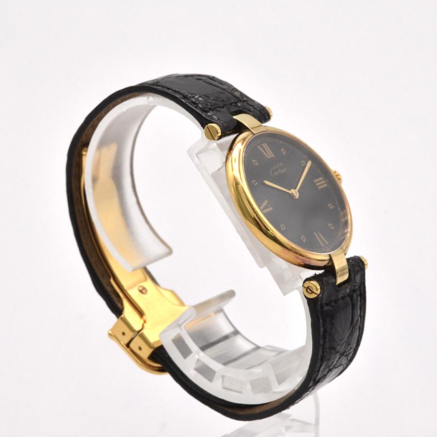 CARTIER カルティエ マスト ヴァンドーム GP/革 クォーツ ブラック文字