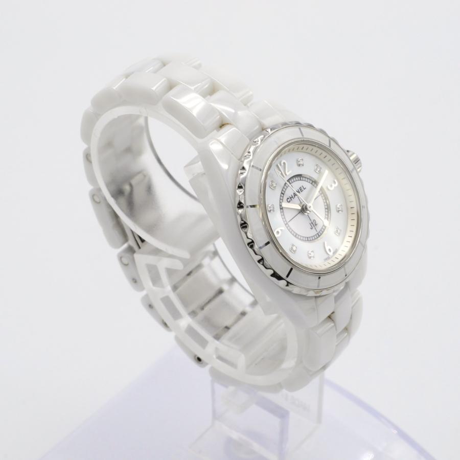 シャネル CHANEL 腕時計 J12 H2570 8ポイント ダイヤインデックス ホワイトシェル文字盤 SS ホワイト セラミック クオーツアナログ 【中古】 CHANEL - シャネル CHANEL 腕時計 J12 H2570 8ポイント ダイヤ