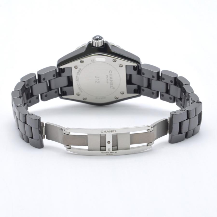 CHANEL シャネル J12 H1634 12Pルビー 33ミリ クォーツ ブラック文字盤