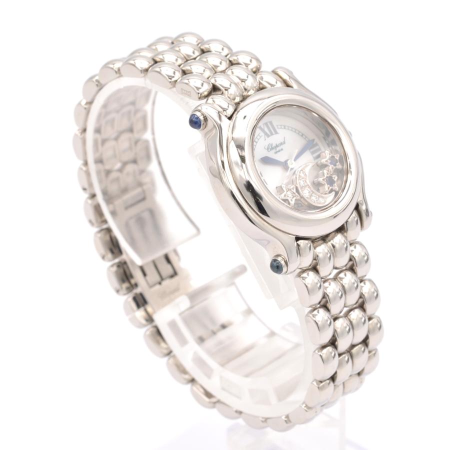 電池交換済 Chopard ショパール ハッピースポーツ 27/8250-23 純正ダイヤモンド ムービングダイヤ 白 ホワイト SS ステンレス レディース クォーツ【6ヶ月保証】【腕時計】【中古】 Chopard - 電池交換済 Chopard ショパール ハッピースポーツ 27/8250
