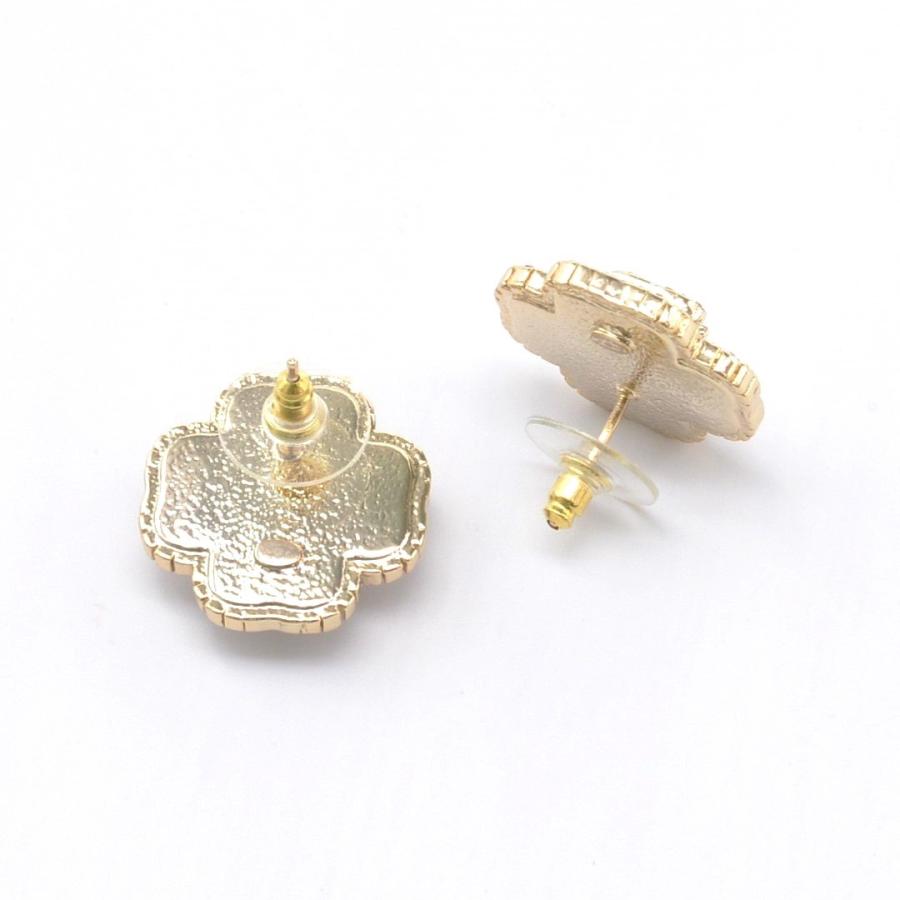 CHANEL シャネル ピアス B24A ゴールドGP CCロゴ 四つ葉のクローバー