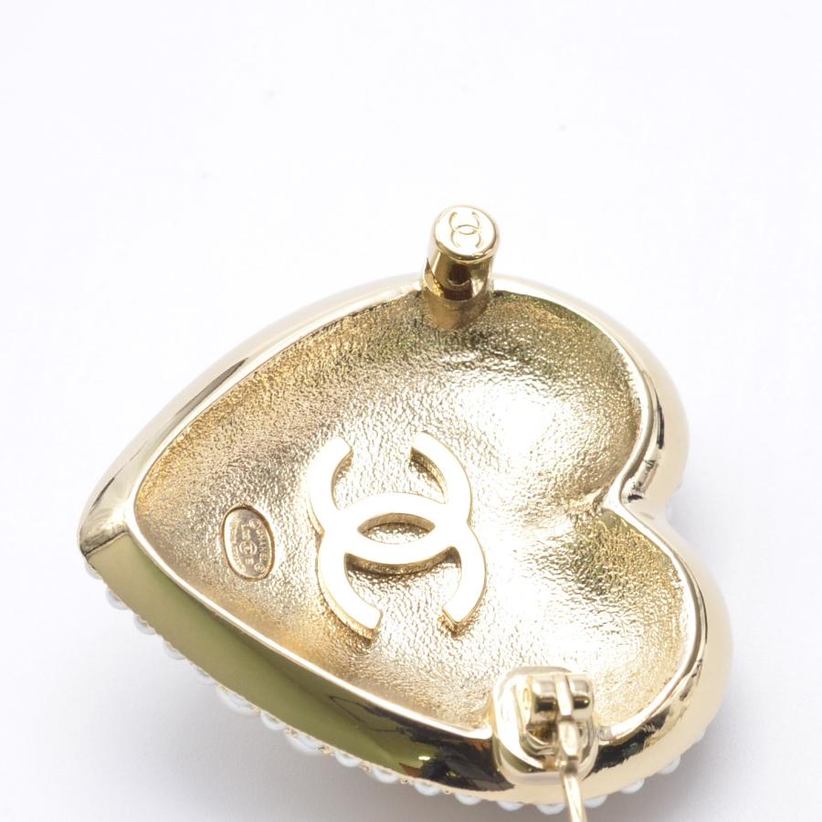 シャネル CHANEL ブローチ L22B ハート GP フェイクパール ライン