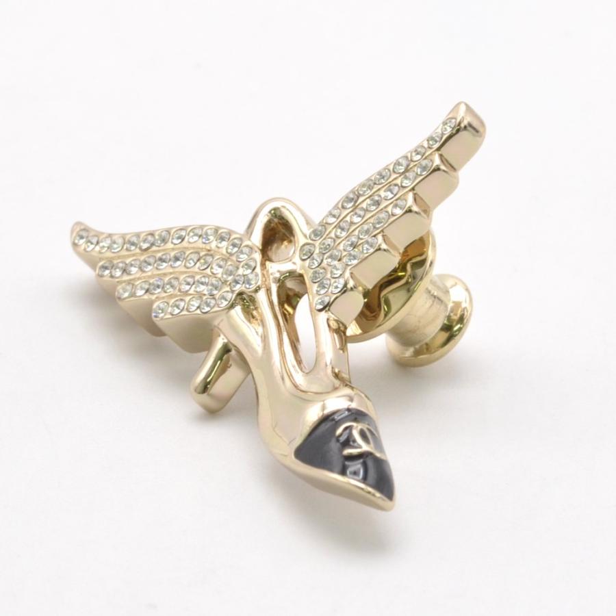 CHANEL シャネル　ハイヒール　ピンブローチ　　ゴールドブラック CHANEL シャネル ハイヒール ピンブローチ アクセサリー GP 【ほぼ新品