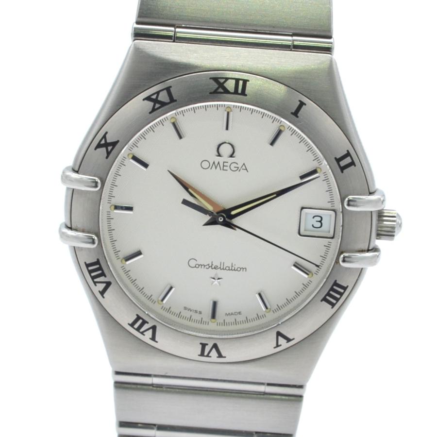 OMEGA オメガ コンステレーション QZ メンズ腕時計 アイボリー文字盤