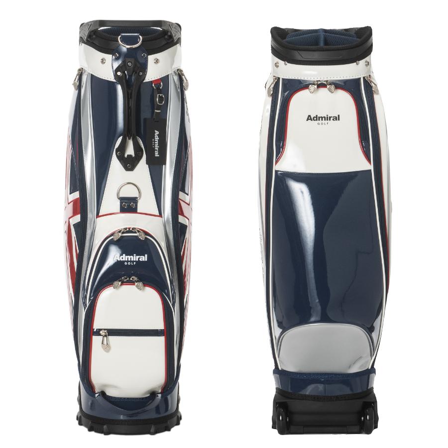 最終美品　Admiral スタンド式ゴルフバッグ 新品ネームプレート、フード付き Admiral（アドミラル） ネームプレート刻印無料 キャディバッグ