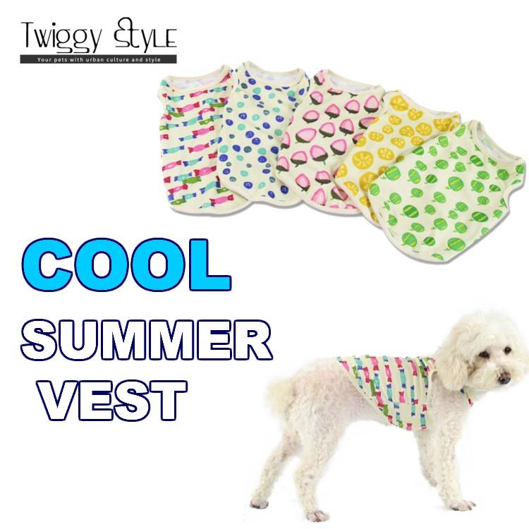 送料無料 ひんやり 夏用 冷感 犬服 ドッグウェア 夏 春 プチプラ おしゃれ 可愛い かわいい 犬用タンクトップ 接触冷感イラストsummerベスト C Twiggy Style 通販 Yahoo ショッピング