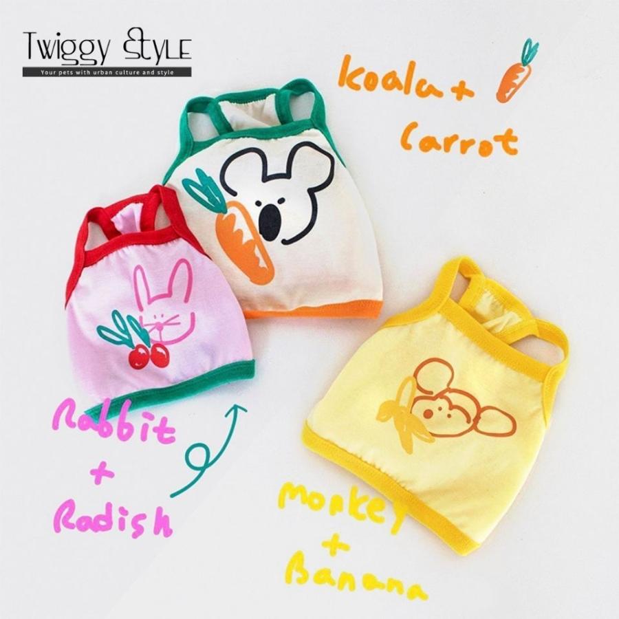 送料無料 犬服 ドッグウェア 夏 春 可愛い おしゃれ プチプラ 犬用タンクトップ アニマルイラストタンクトップ C Twiggy Style 通販 Yahoo ショッピング