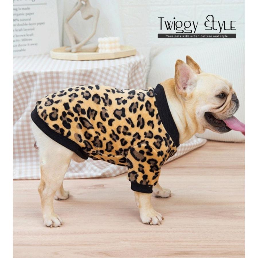 犬服 ドッグウェア ニット トレーナー ブルドッグ フレンチブルドッグ フレブル 中型犬 秋 冬 秋服 冬服 可愛い おしゃれ ヒョウ柄ブルドッグトレーナー C Twiggy Style 通販 Yahoo ショッピング