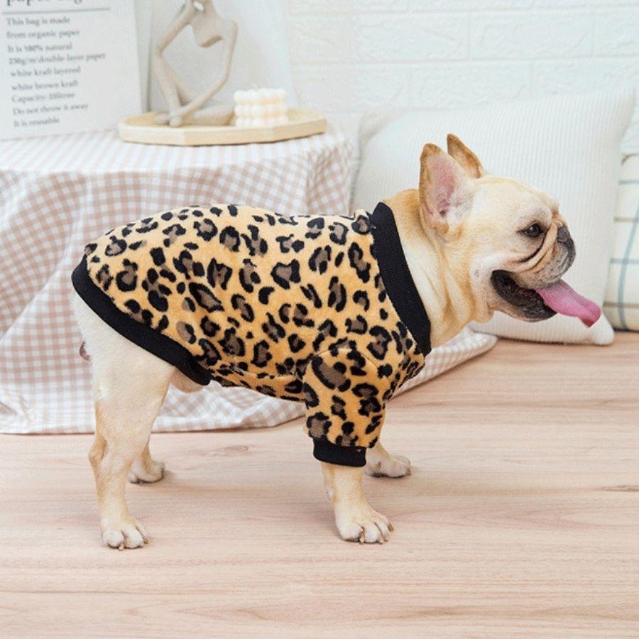 新しいブランド 犬服 ドッグウェア ニット トレーナー ブルドッグ フレンチブルドッグ フレブル 中型犬 秋 冬 秋服 冬服 可愛い おしゃれ ヒョウ柄 ブルドッグトレーナー Teaandtwigs De