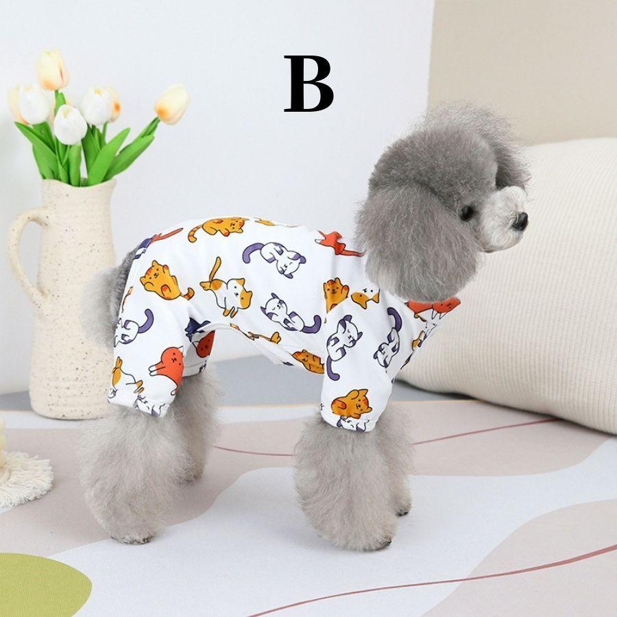 犬服 ドッグウェア 夏 春 夏服 春服 夏用 春用 パジャマ ルームウェア 部屋着 寝巻 可愛い プチプラ アニマルイラストパジャマオーバーオール C Twiggy Style 通販 Yahoo ショッピング