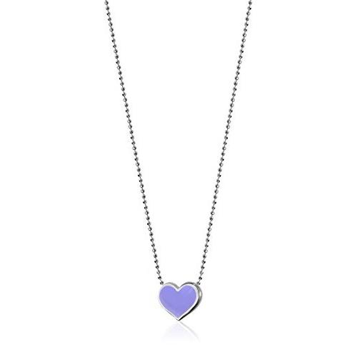 Alex Woo Women's Little Vegas Sterling Silver Heart with Lavender Enam