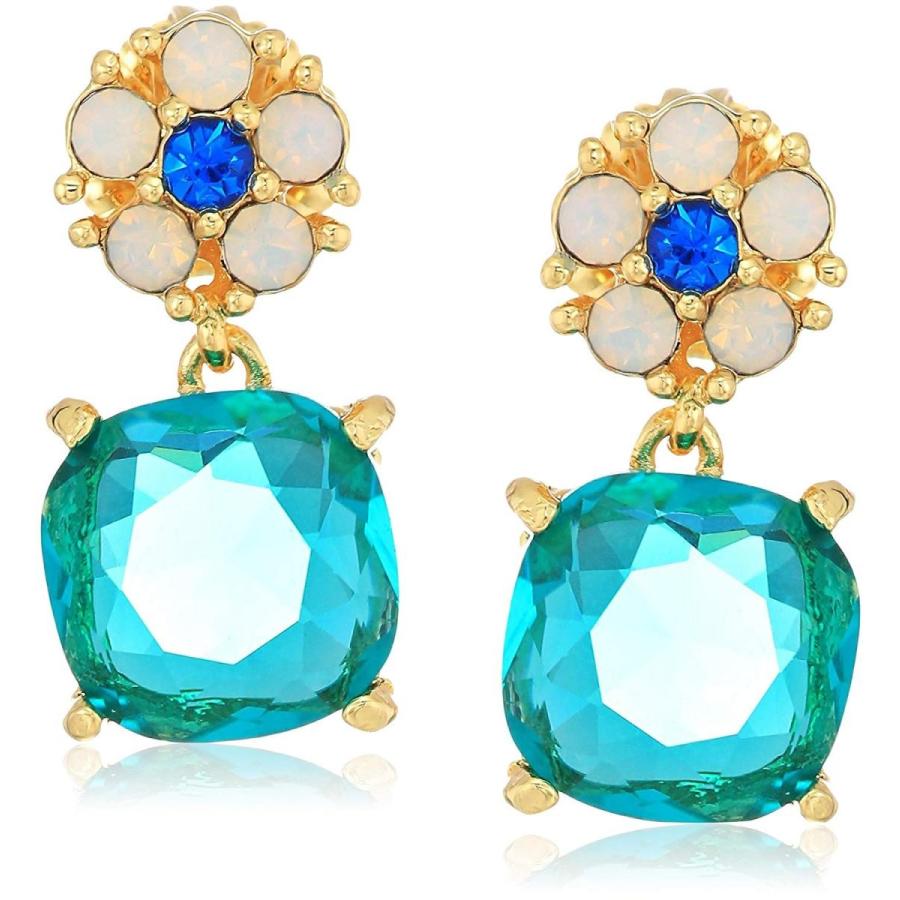 Badgley Mischka Womens Aqua Round Drop Gold Tone Drop Earrings, One Si