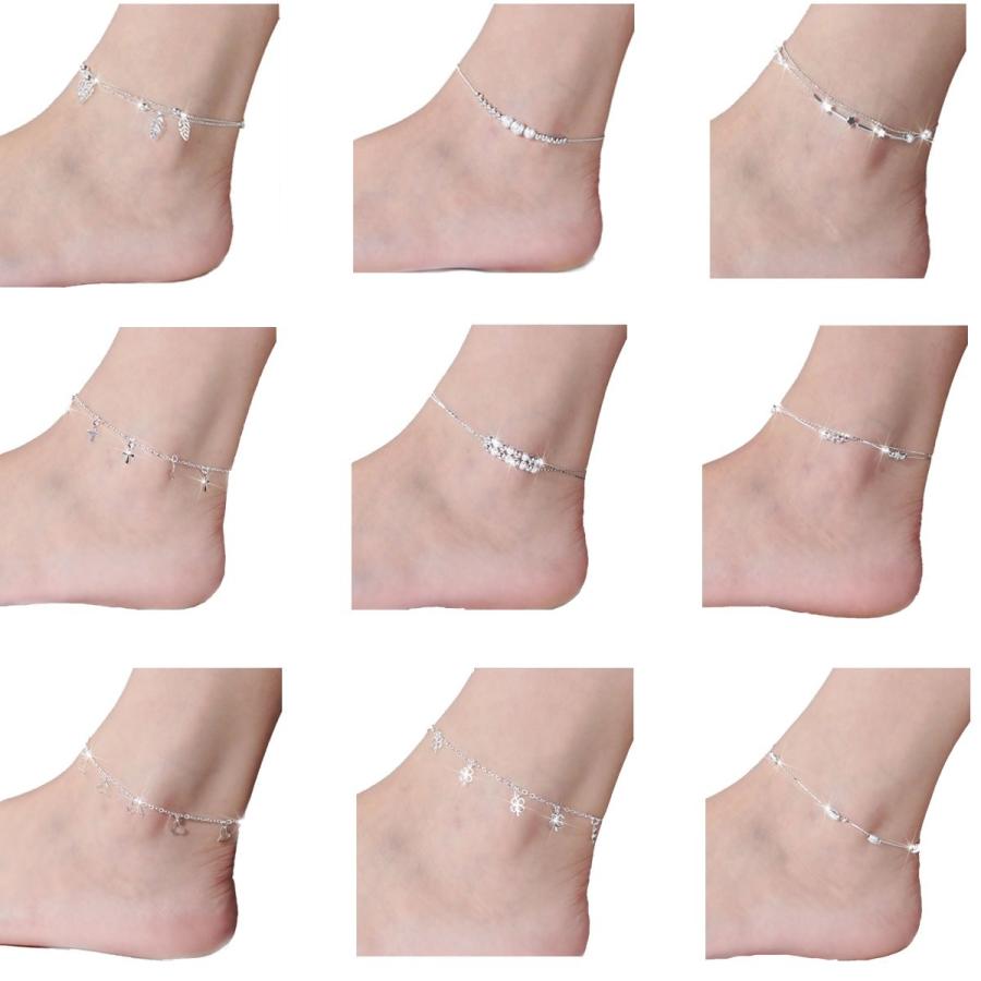最安 Lsl 9pcsアンクレットブレスレットのための女性女の子十代の女の子調整可能なアンクレットフットチェーンシルバー 日本全国送料無料 Www Doctor Plan Com