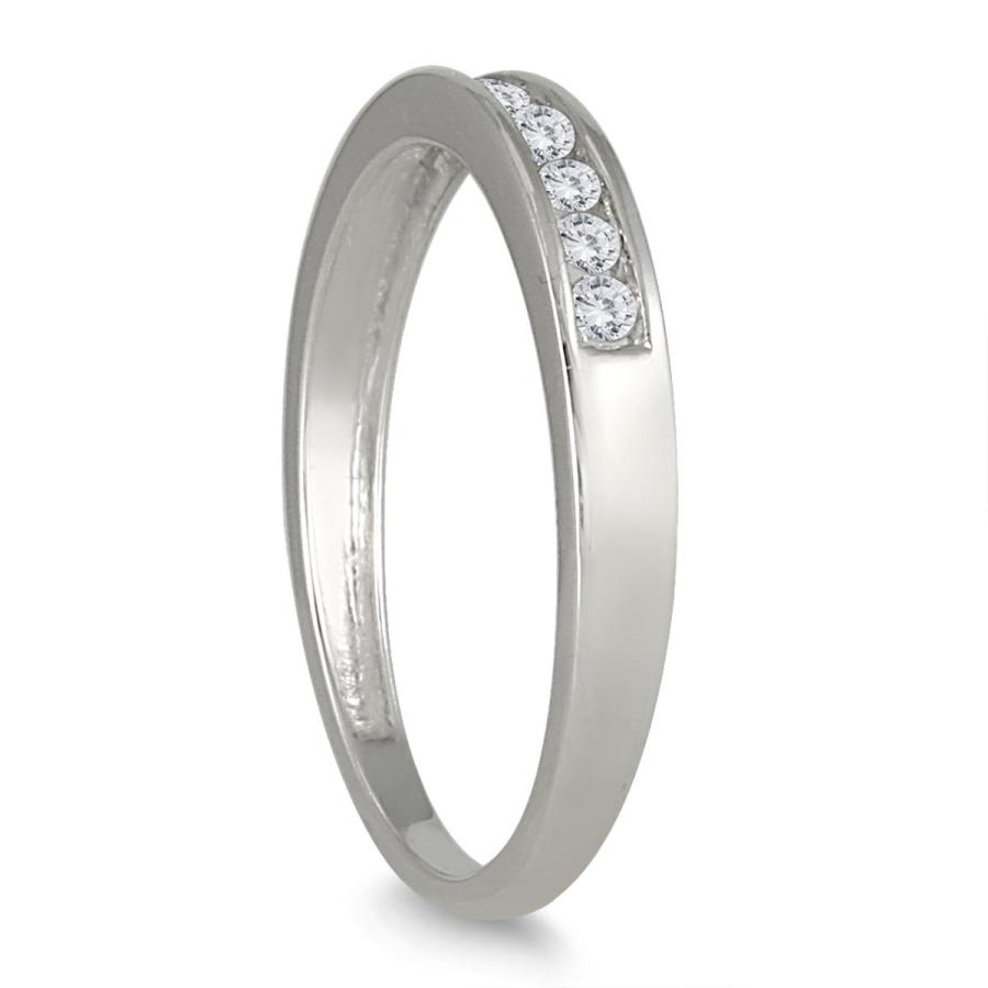AGS Certified 1/4 Carat TW Channel Set Diamond Band in 10K White Gold