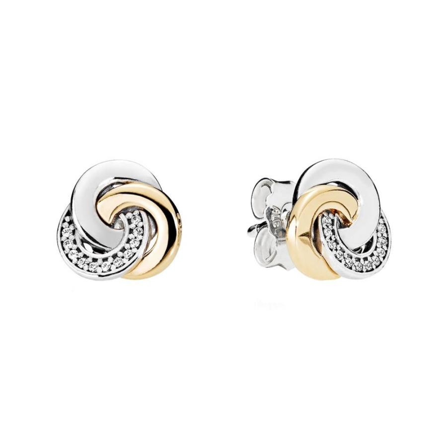 Pandora Interlinked Circles Stud Earrings With Clear Cubic Zirconia 29