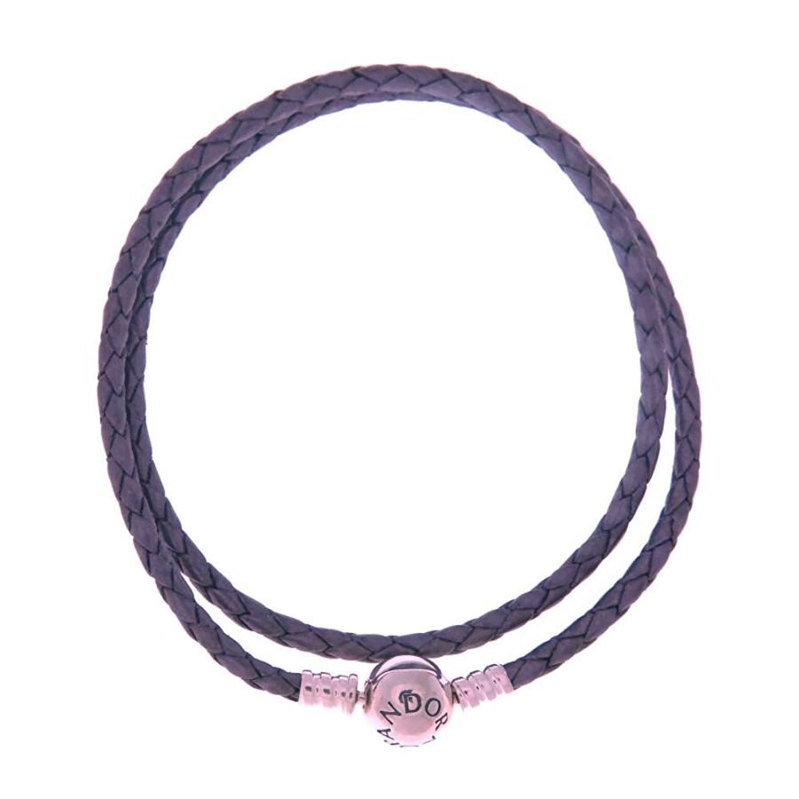 PANDORA Purple Braided-Double Leather Charm Bracelet, 590745CPE (38)｜twilight-shop｜02