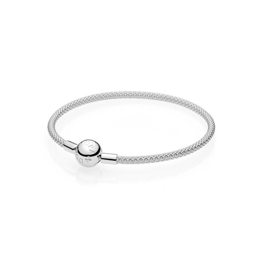 Pandora Moments Sterling Silver Mesh Bracelet 596543-17