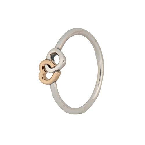PANDORA Ring Heart to Heart, SM/MED, 2PC Bundle w/ PANDORA Gift Box