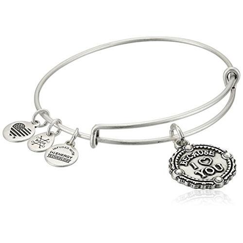 Alex and Ani Womens Because I Love You Charm Bangle Bracelet