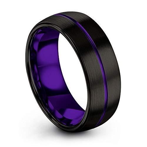 Chroma Color Collection Tungsten Wedding Band Ring 8mm for Men Women P