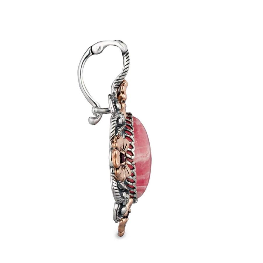925 Silver & Copper Rhodochrosite & Rhodolite Floral Pendant Enhancer