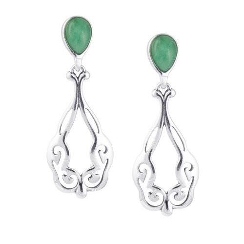 Sterling Silver Emerald Chandelier Earrings