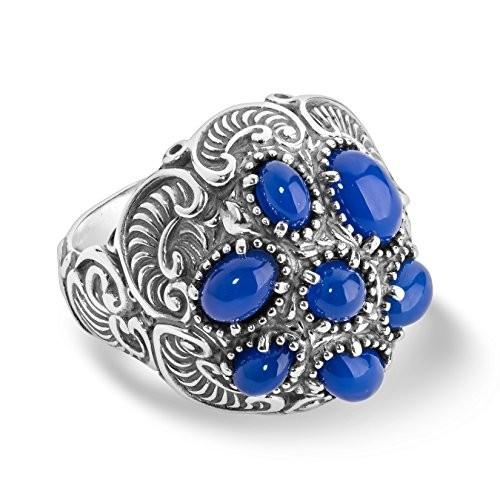 Carolyn Pollack Sterling silver & Blue Agate Cluster Ring