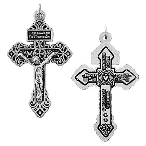 格安販売中 Silver Tone Pardon Crucifix Cross Catholic Pendant, 2 Inch ネックレス、ペンダント