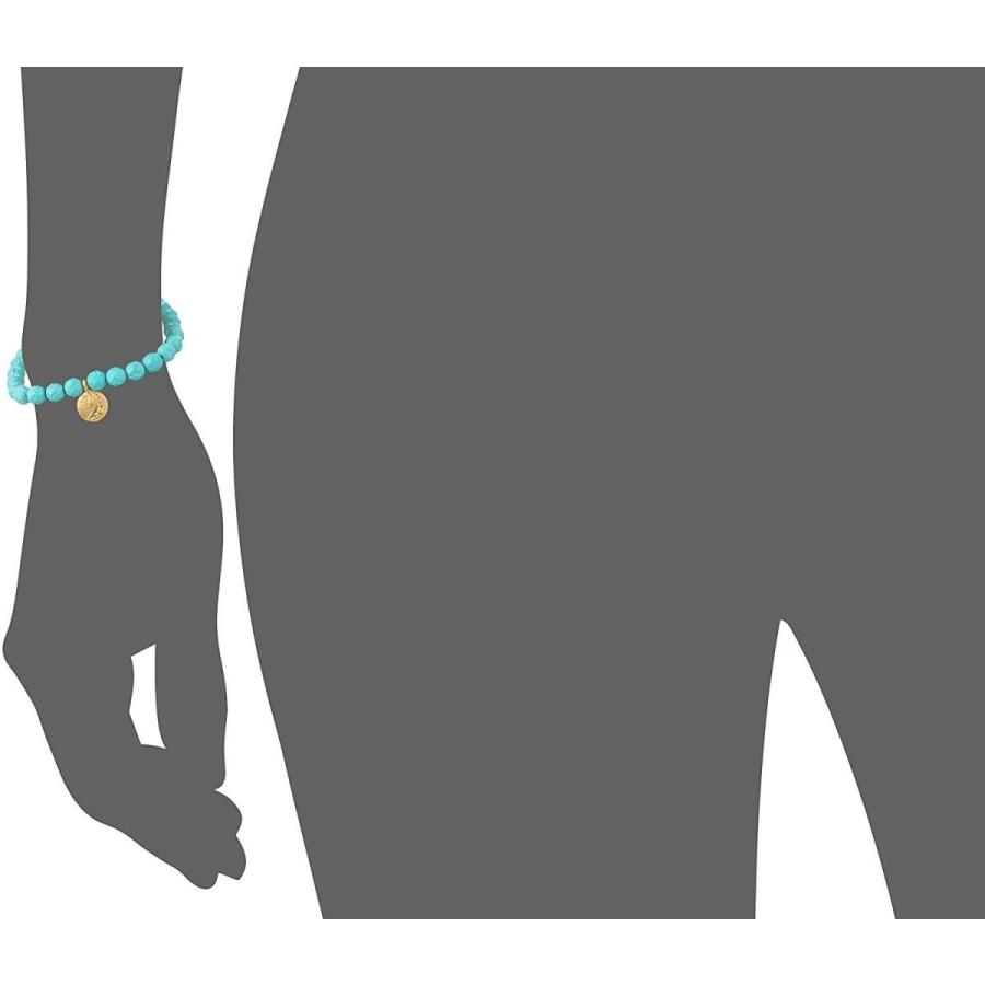 Satyaジュエリーターコイズゴールドメッキ再生ロータスストレッチブレスレット