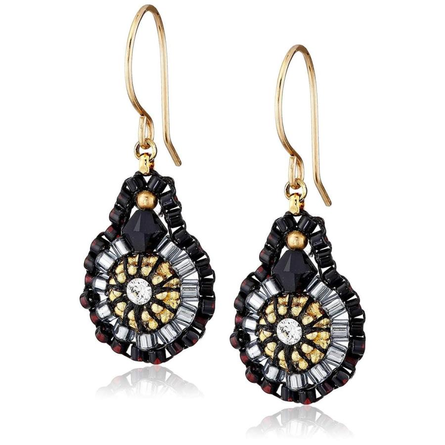Miguel Asesブラッククォーツとスワロフスキーミニティアドロップイヤリング