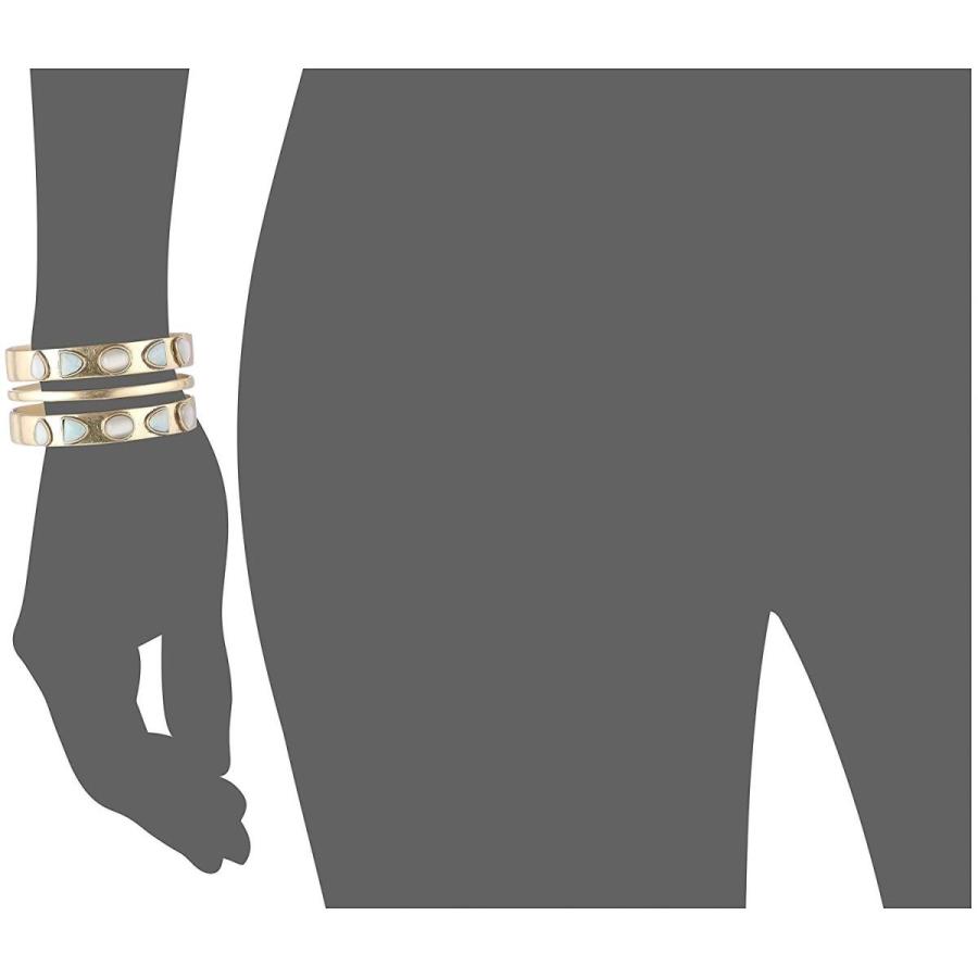 Lucky Brand Women's Double Stone Cuff Bracelet, Gold, One Size