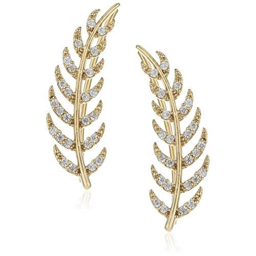 Tai Leaf Climber Gold Earrings