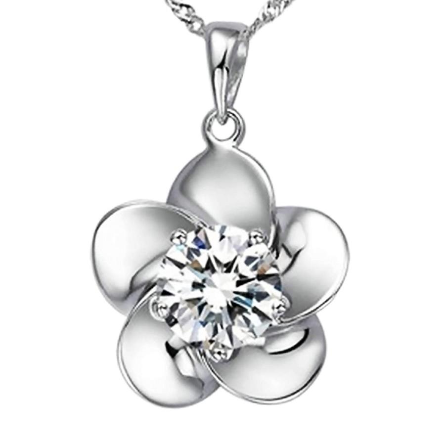 Pearl of Dream Blossoming Ecstacy Sterling Silver Flower Pendant Neckl