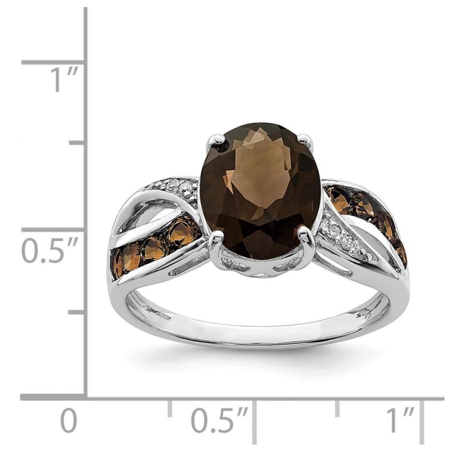 925スターリングシルバーダイヤモンドスモーキークォーツバンドリングサイズ6.00石宝石用原石ファインジュエリーギフト用女性