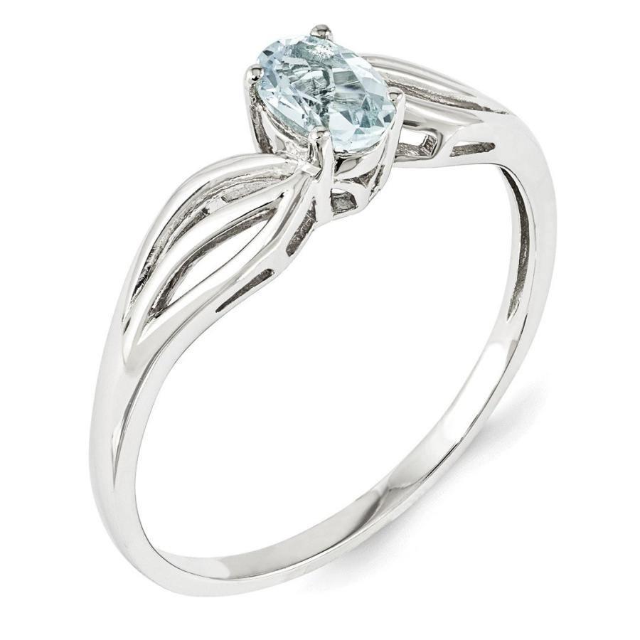 925スターリングシルバーブルーアクアマリンバンドリングサイズ6.00誕生石3月宝石用原石ファインジュエリーギフト用女性