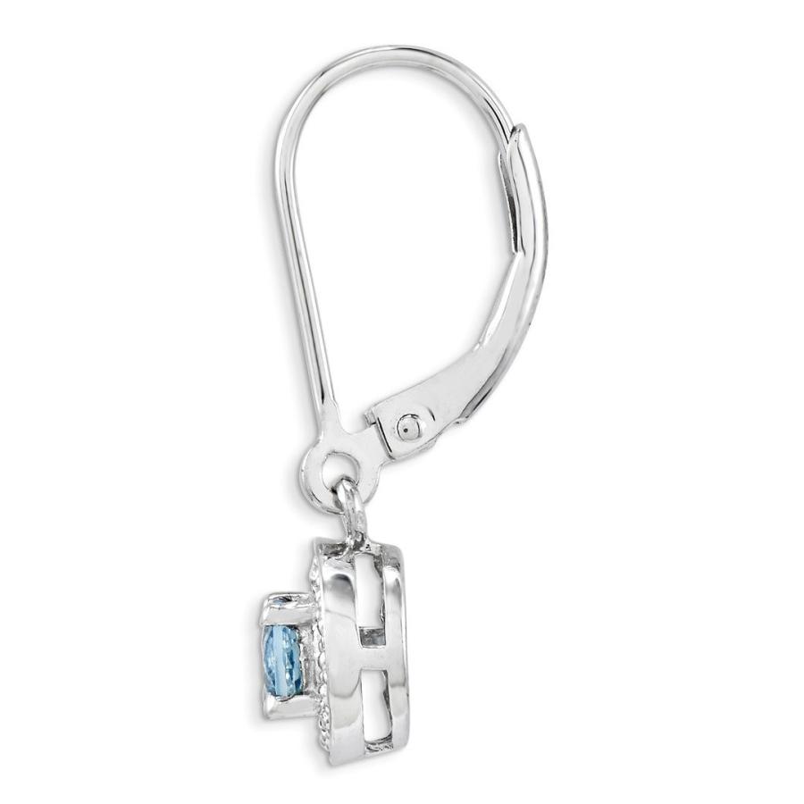 925スターリングシルバーダイヤモンドブルーアクアマリンレバーバックイヤリングレバーバックドロップブラブラ誕生石3月セットファインジュエリー
