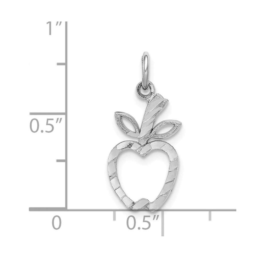 14 kホワイトゴールドアップルペンダントチャームネックレスキャリアプロフェッショナル教師ファインジュエリーギフト用女性用彼女