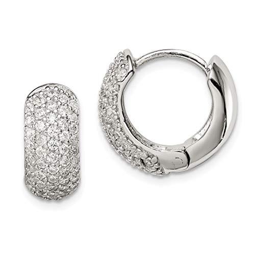 925スターリングシルバーキュービックジルコニアCz蝶番付きフープイヤリングイヤフープセットファインジュエリーギフト用女性用彼女