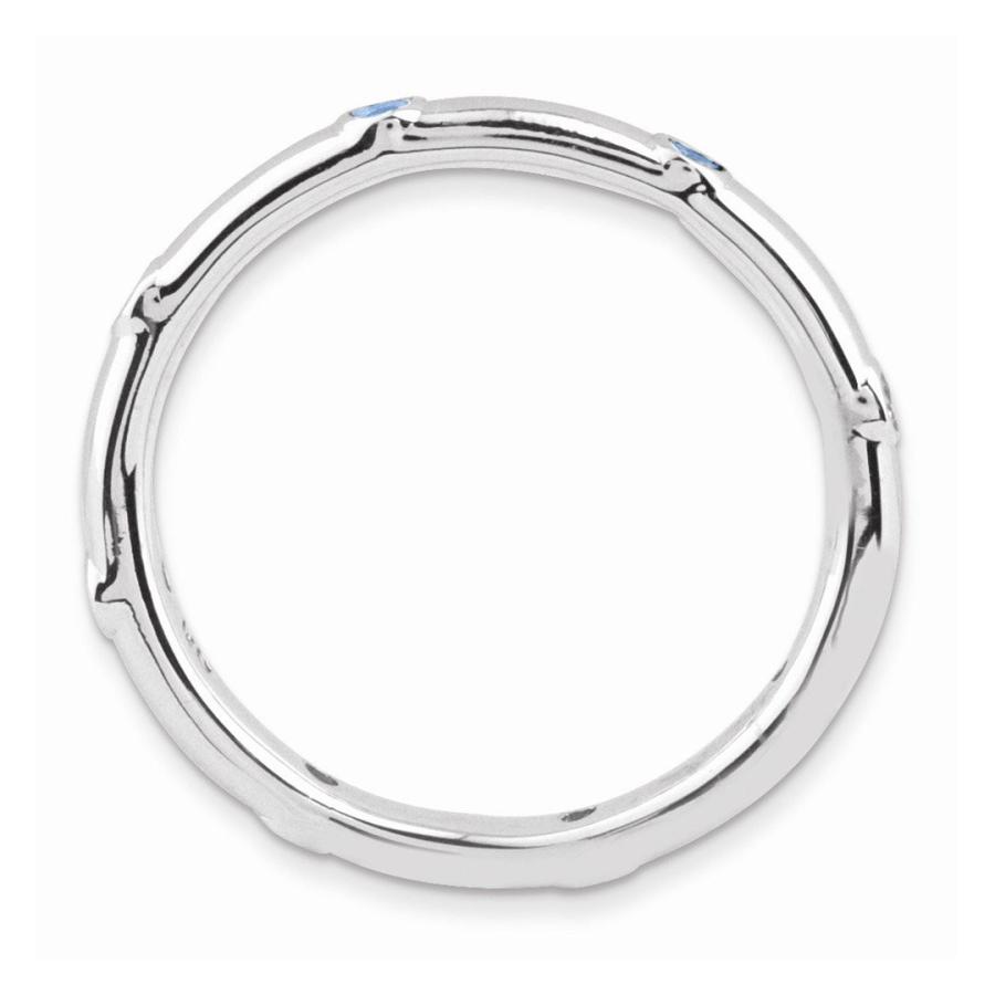 925スターリングシルバーブルートパーズバンドリングサイズ7.00ストーンスタッカブルジェムストーン誕生石12月ファインジュエリーギフト用女