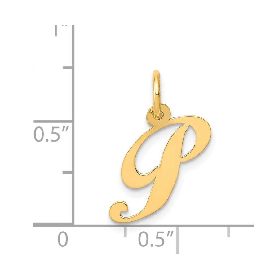 14 kイエローゴールド小さなスクリプト初期モノグラム名手紙pペンダントチャームネックレスファインジュエリーギフト用女性用彼女