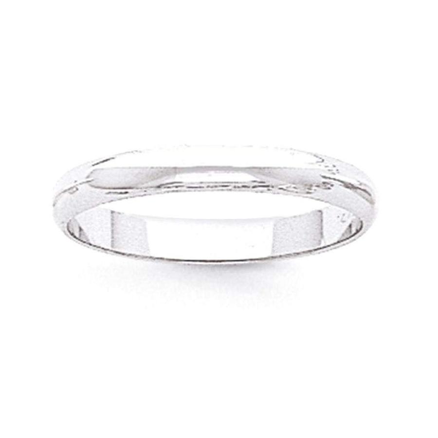 14Kホワイトゴールド3mm Ltwハーフラウンド結婚指輪バンドサイズ9クラシックファインジュエリーギフト用女性