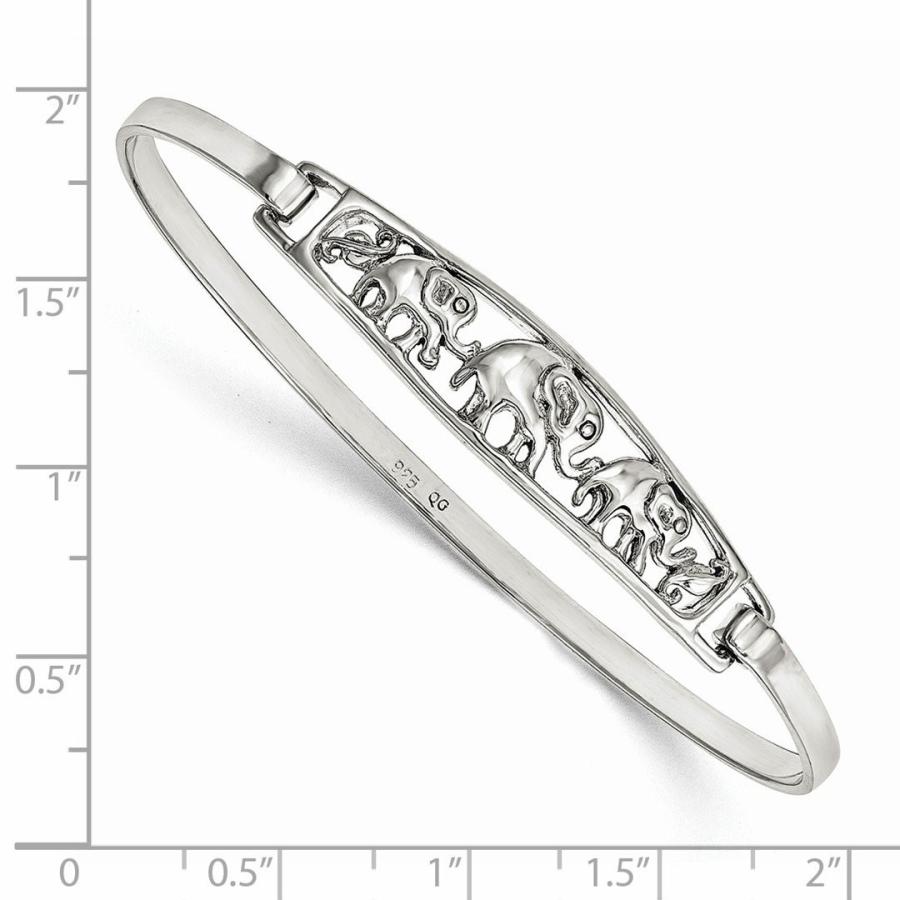 925スターリングシルバー象ヒンジバングルブレスレットカフ拡張可能なスタッカブルフッククラスプファインジュエリーギフト用女性用彼女